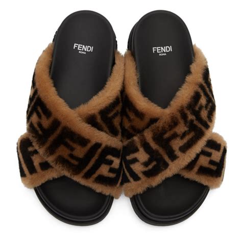 fendi fur slides|Fendi slides sale cettire.